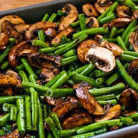 Przepis na fasolkę szparagową z pieczarkami