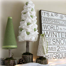 Jak ozdobić styropianową choinkę – beza z tafty