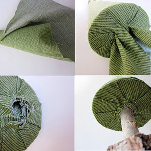 Mocowanie gałązki do pieńka