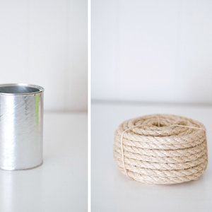 Owijamy puszkę sznurkiem – krok pierwszy