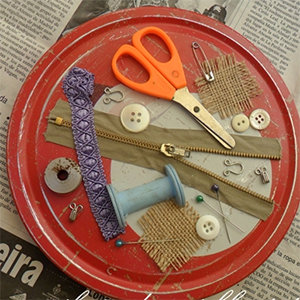 Przygotowanie pudełka na przybory do szycia – krok pierwszy