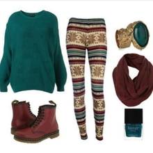 Do czego można założyć legginsy w norweskie wzory?