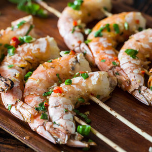 Szaszłyk z krewetkami