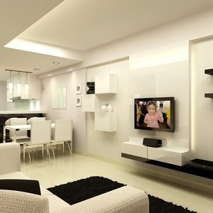 Telewizor i jasny pokój