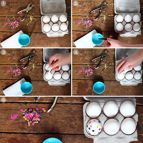 Prosty sposób farbowania jajek bibułą