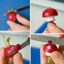 Jak zrobić zabawnego muchomora z rzodkiewki?