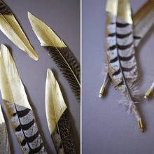 Jak wykonać pozłacane piórka?